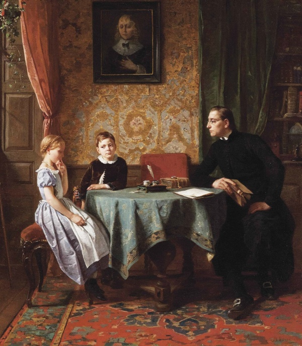 Художник Benjamin Vautier (Swiss, 1829-1898)