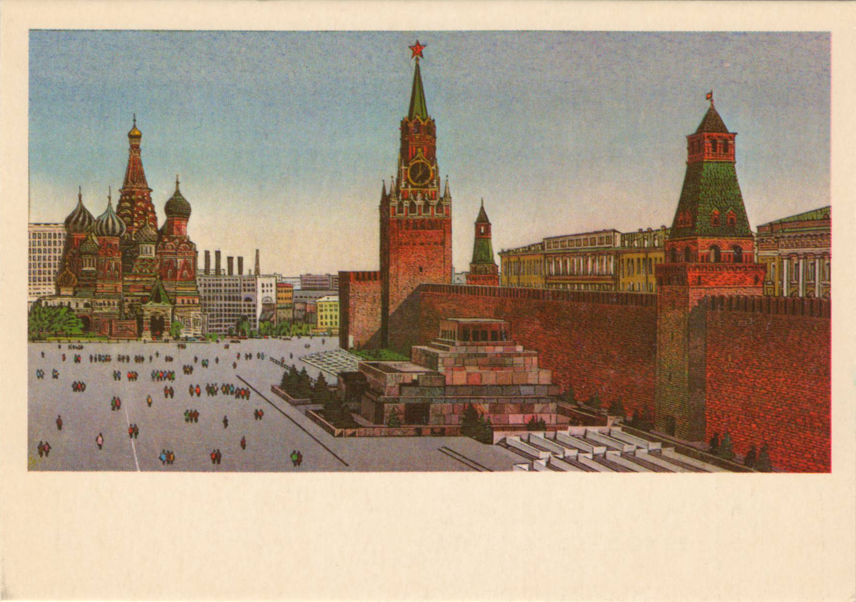 Читать красную площадь. Красная площадь мавзолей Спасская башня. Кремлевская спаская башня живопись.